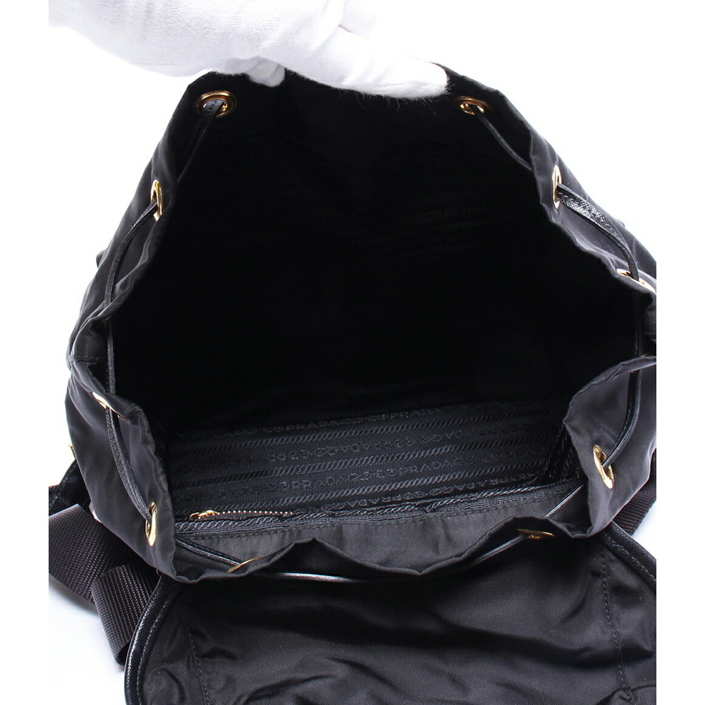 Prada Tessuto backpack signature enamel logo plaque Black - Picture 3 of 6